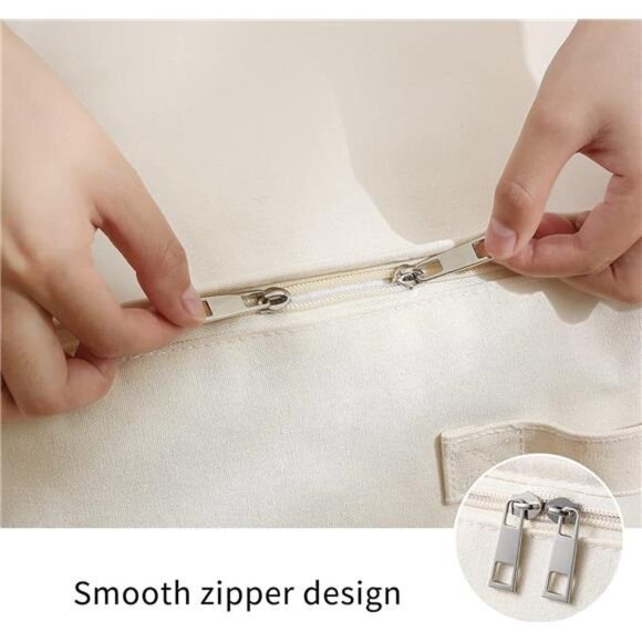 3-Pack Large Canvas Comforter Storage Bags for Clothes Sweater Clothes Organizer - Picture 5 of 7